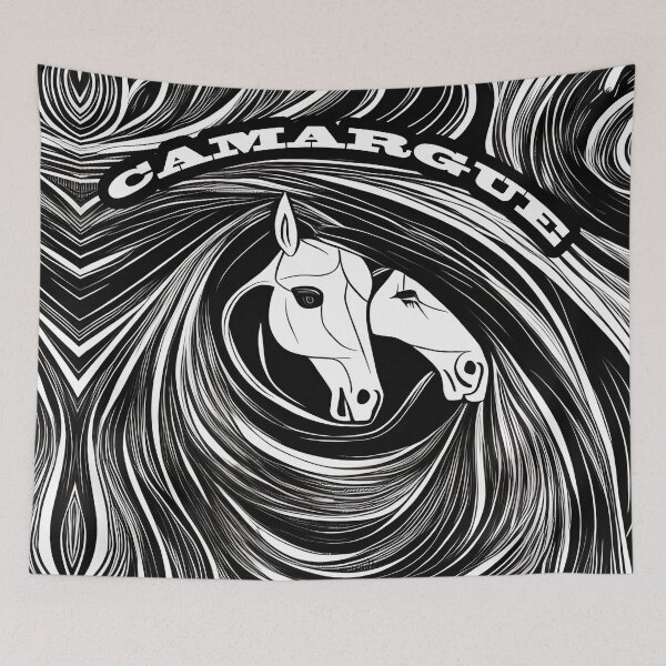 Item preview, Double abstract white horse designed and sold by Astralia.