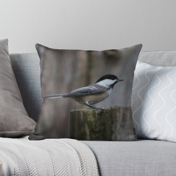 Chickadee pose Throw Pillow