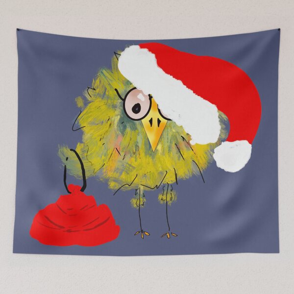 Item preview, Funny Bird in Santa Hat with Gift Sack! designed and sold by designs-by-ann.