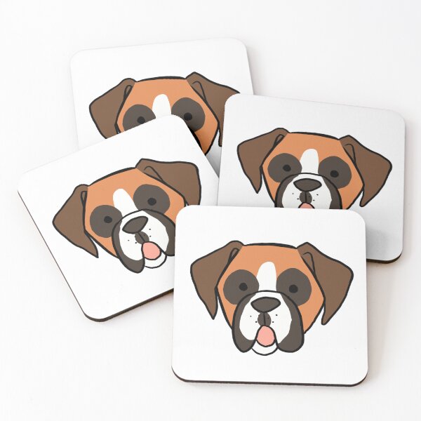 Item preview, Boxer Dog face cartoon illustration designed and sold by Yarafantasyart.