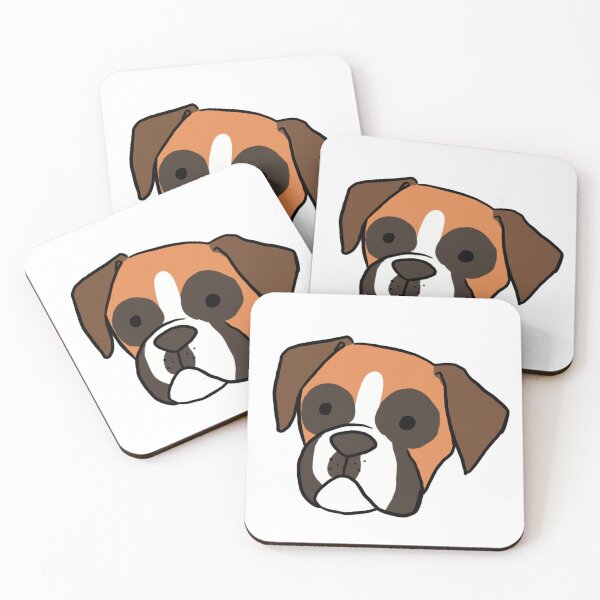 Item preview, Boxer Dog face cartoon illustration designed and sold by Yarafantasyart.