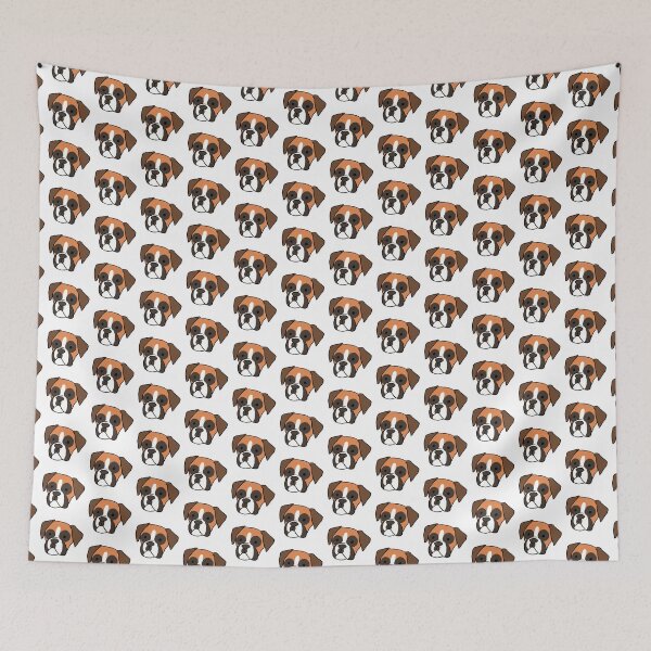 Item preview, Boxer Dog face cartoon illustration designed and sold by Yarafantasyart.