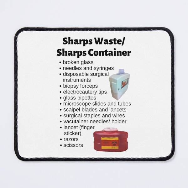 Item preview, Sharps Waste / Sharps Container List Infographic designed and sold by Caregiverology.
