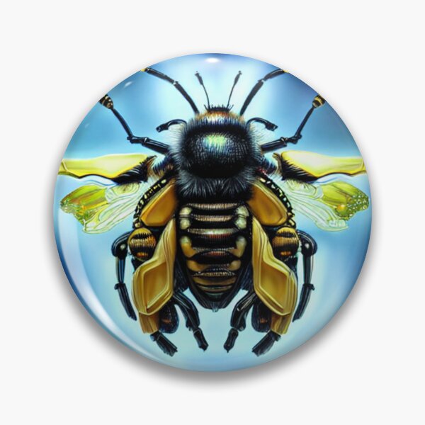 Item preview, Bio-Mechanical AI Fantasy Bumblebee Blue Design designed and sold by EarthArtDesigns.