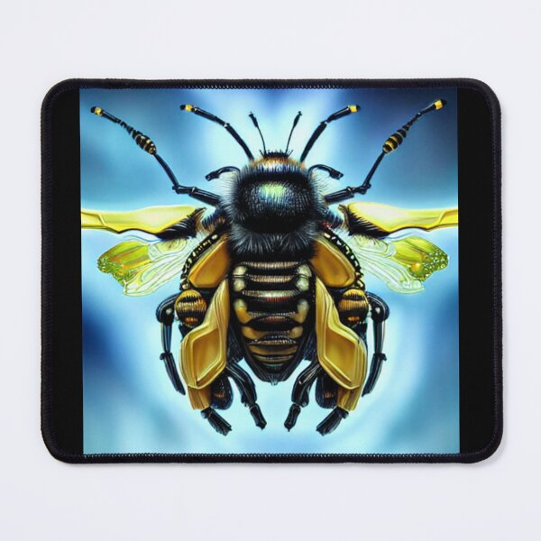 Item preview, Bio-Mechanical AI Fantasy Bumblebee Blue Design designed and sold by EarthArtDesigns.