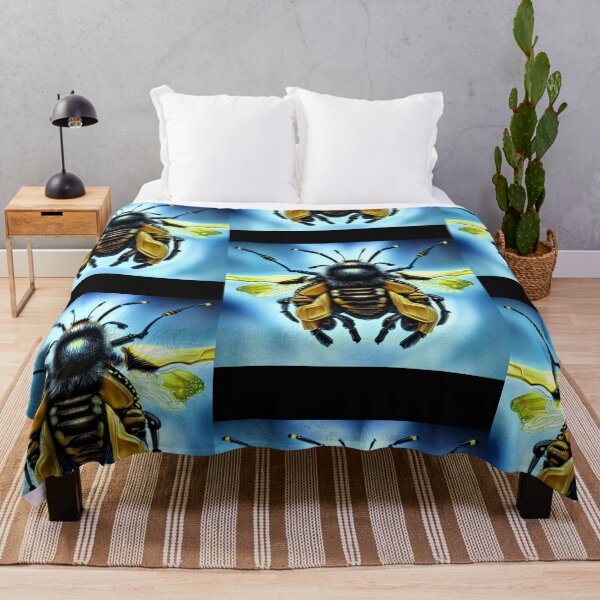 Item preview, Bio-Mechanical AI Fantasy Bumblebee Blue Design designed and sold by EarthArtDesigns.