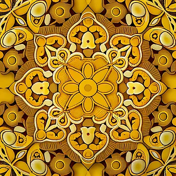 Vorschaubild zum Design Enchanted Yellow Balanced Eclectic Pattern Digital Painting von CodeAndColors