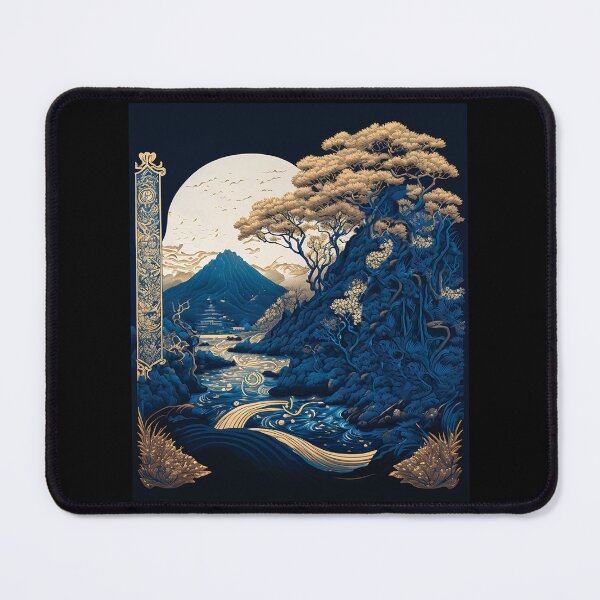 Item preview, Landscape Chinese Japanese style Rinpa painting sticker designed and sold by PhiloSophyEye.