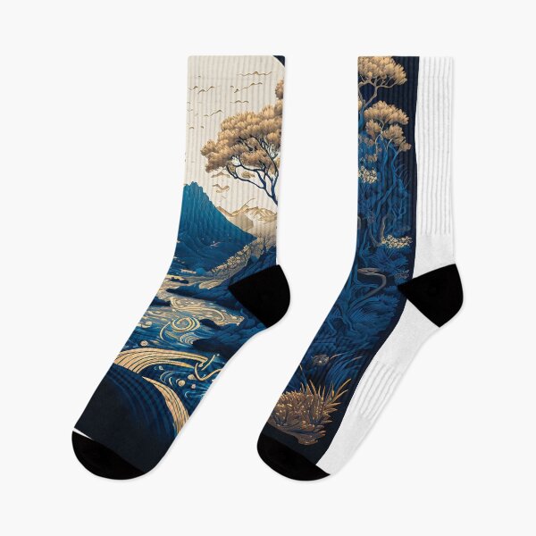 Item preview, Landscape  Chinese Japanese style Rinpa painting sticker designed and sold by PhiloSophyEye.