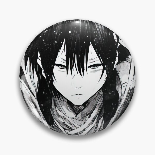 Artikelvorschau, Schwarz-weißer Anime-Kämpfer mit langen Haaren entworfen und verkauft von Karmanto.