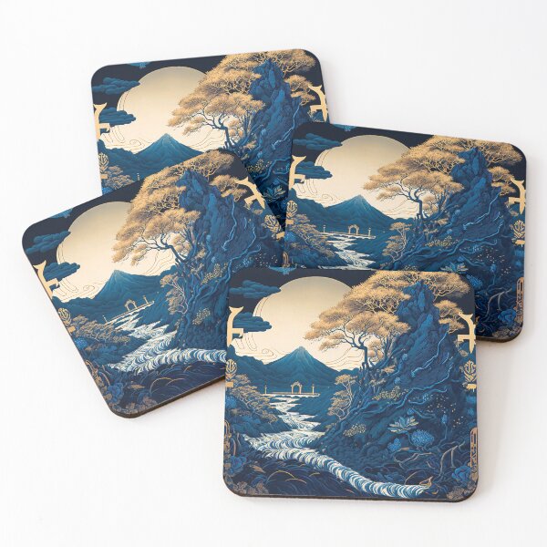 Item preview, Landscape  Chinese Japanese style Rinpa painting sticker designed and sold by PhiloSophyEye.