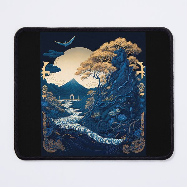 Item preview, Landscape Chinese Japanese style Rinpa painting sticker designed and sold by PhiloSophyEye.