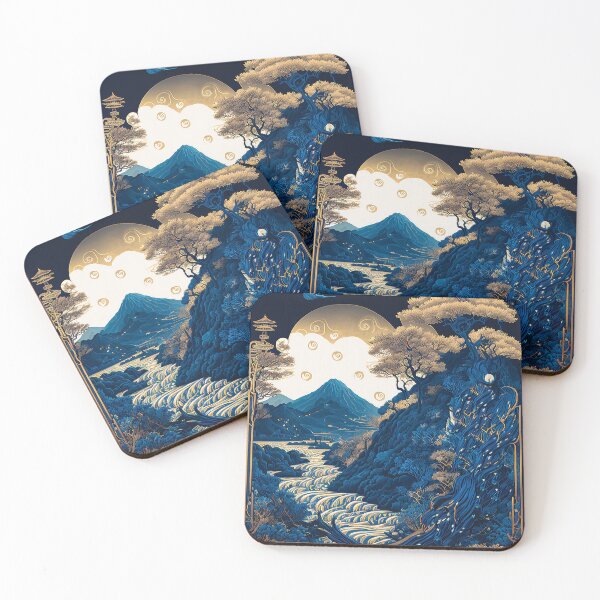 Item preview, Landscape  Chinese Japanese style Rinpa painting sticker designed and sold by PhiloSophyEye.