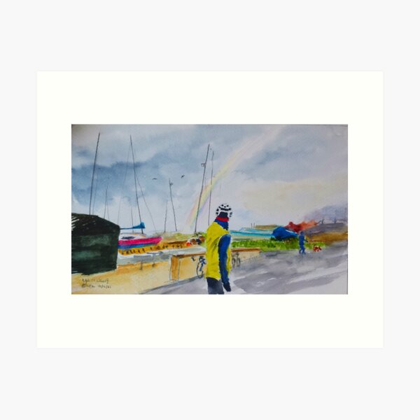 Rainbow at the Boathouse Cafe Art Print