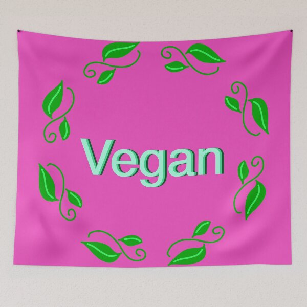 Item preview, Pro Vegan, pink background  designed and sold by Osher-BioArt.