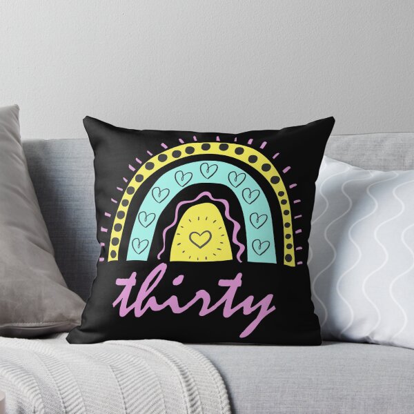 Item preview, Thirty Year Old Thirtieth Birthday Cute Fun Doodle Boho Rainbow designed and sold by LadySaltwater.