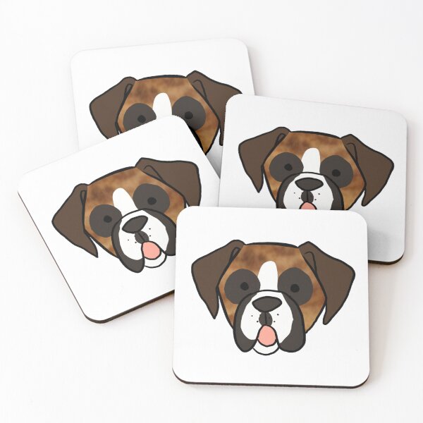 Item preview, Cute Boxer Dog face cartoon illustration designed and sold by Yarafantasyart.