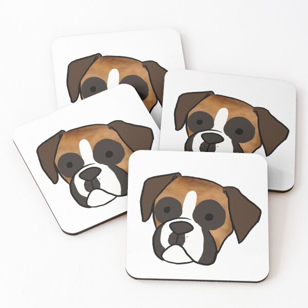 Item preview, Cute Boxer Dog face cartoon illustration designed and sold by Yarafantasyart.