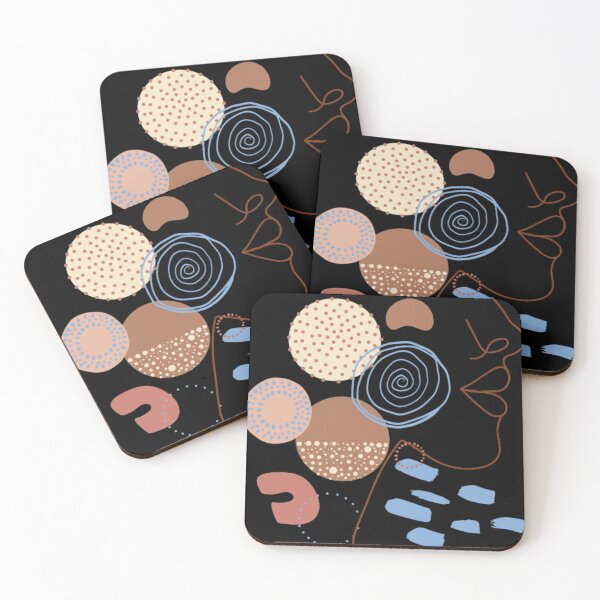 Item preview, crazy faces and circles pattern  designed and sold by aimadbro.