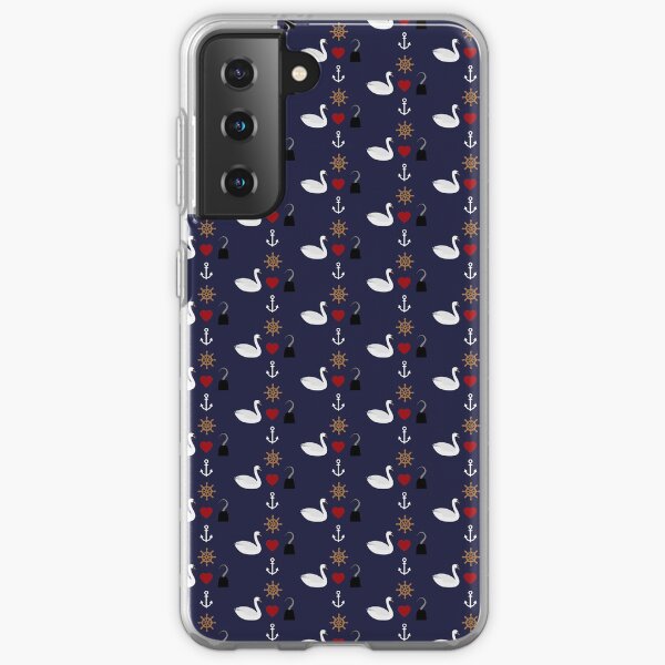Captain Swan Icons Nautical Pattern Samsung Galaxy Soft Case