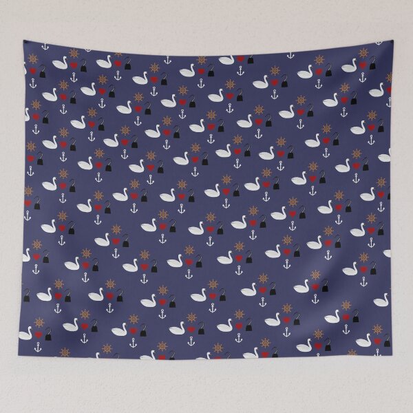 Item preview, Captain Swan Icons Nautical Pattern designed and sold by The_Girly_Nerd_Shop.