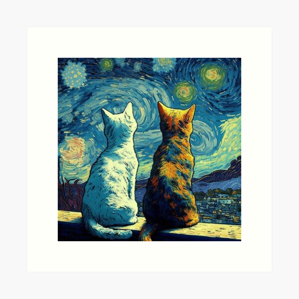 Item preview, Cats Enjoying The Starry Sky Night designed and sold by trajeado14.