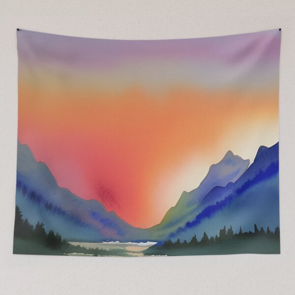 Item preview, Mountain watercolor lake designed and sold by brandway.