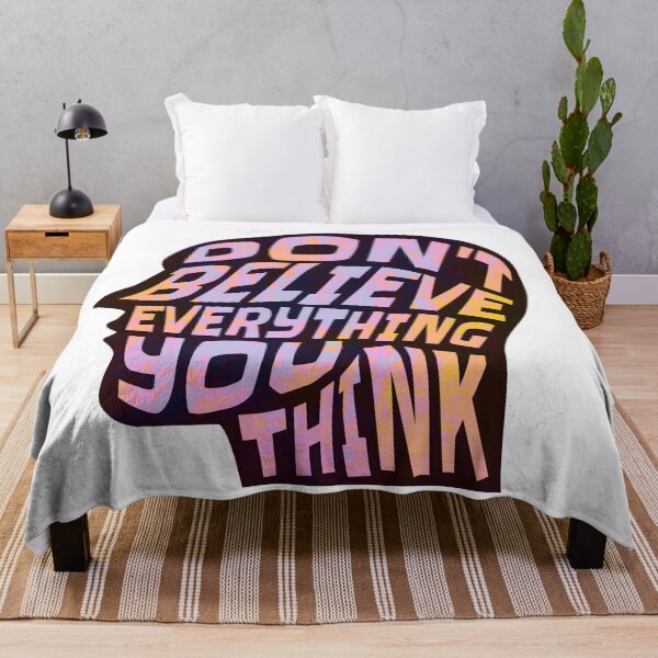 Item preview, Dont Believe Everything You Think 4 - Inspirational Quotes Typography designed and sold by Cawaiico.