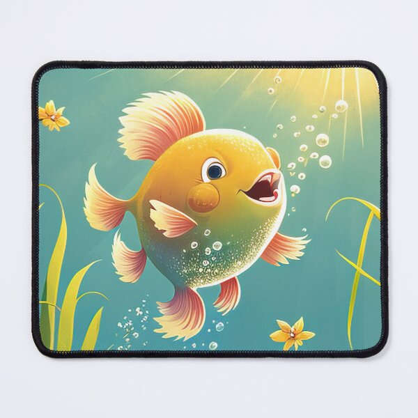 Item preview, Whimsical illustration of a fish jumping out of a pond designed and sold by RK - Shop.