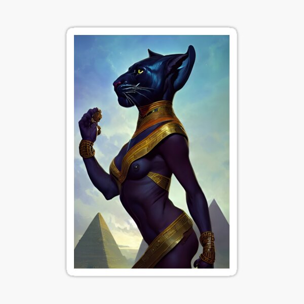Vista previa del artículo con la obra «Puma Reina de Egipto», diseñado y vendido por DangerRabbit.