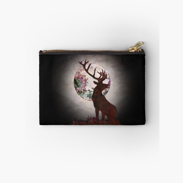 Item preview, Wild animal, Deer and moon, outdoor, wildness, north forst in the night designed and sold by Collagedream.