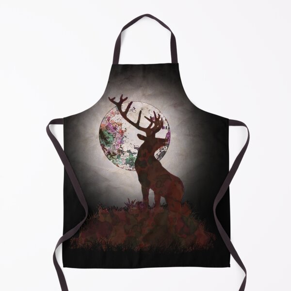 Item preview, Wild animal, Deer and moon, outdoor, wildness, north forst in the night designed and sold by Collagedream.