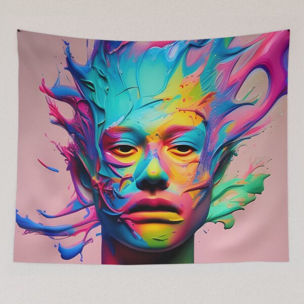 Artikelvorschau, Buntes Porträt entworfen und verkauft von REALDesign-Shop.