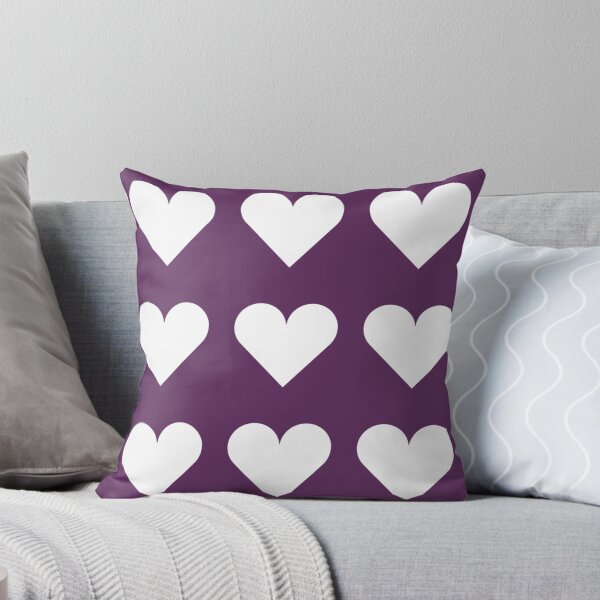 Item preview, Large WHITE and AUBERGINE PURPLE LOVE HEARTS designed and sold by RachelMacht.