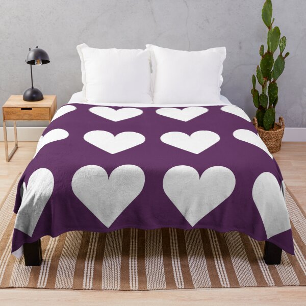 Item preview, Large WHITE and AUBERGINE PURPLE LOVE HEARTS designed and sold by RachelMacht.