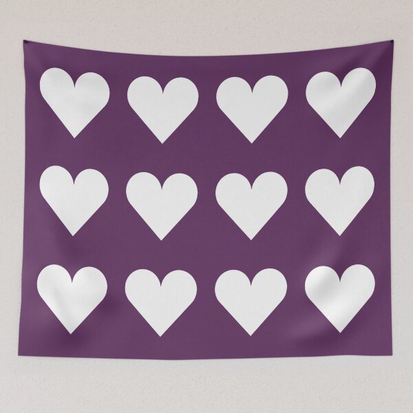 Item preview, Large WHITE and AUBERGINE PURPLE LOVE HEARTS designed and sold by RachelMacht.