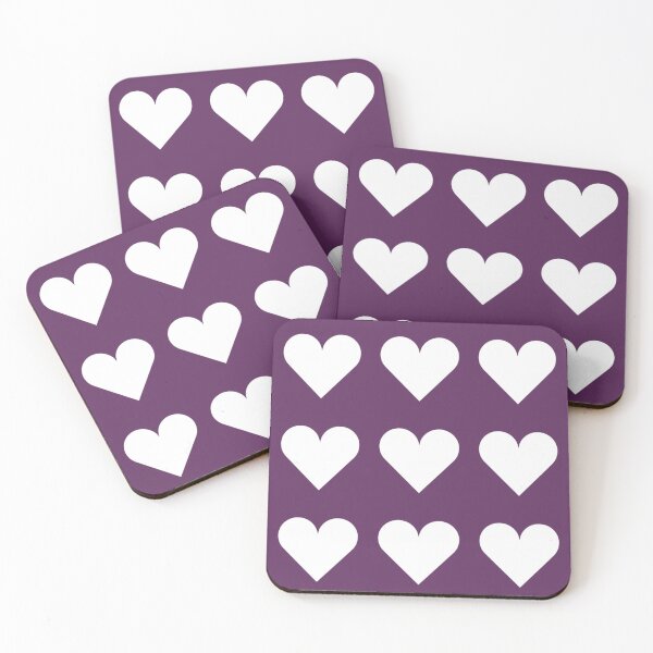 Item preview, Large WHITE and AUBERGINE PURPLE LOVE HEARTS designed and sold by RachelMacht.