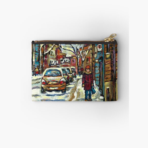 Item preview, VERDUN AVENUES URBAN WINTER PAINTINGS MONTREAL ART designed and sold by Carole  Spandau.