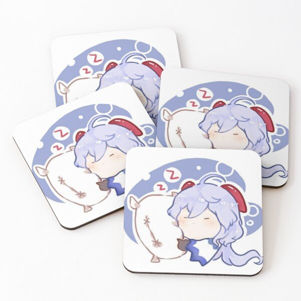 Item preview, Chibi Ganyu Sleeping Genshin Impact Fanart Cocogoat   designed and sold by feach.