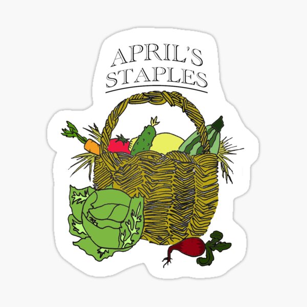"April's Staples Basket Sticker" Sticker for Sale by Mitchknipple