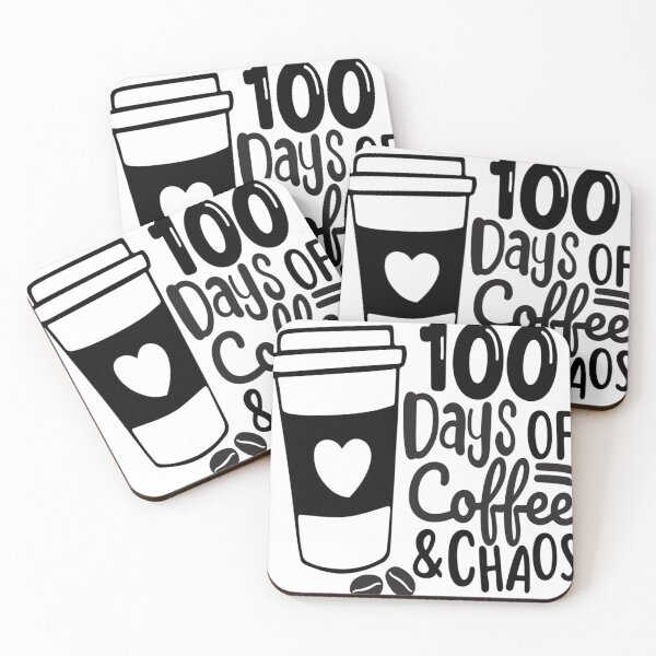 Item preview, 100 days of coffe and choas Sticker ⭐⭐⭐⭐⭐ designed and sold by online shop ⭐⭐⭐⭐⭐.