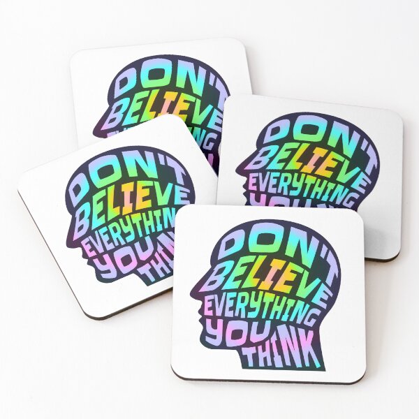 Item preview, Dont Believe Everything You Think 6 - Inspirational Quotes Typography designed and sold by Cawaiico.