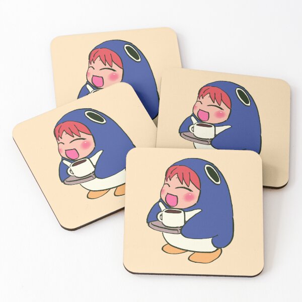Item preview, I draw cafe penguin mascot chiyo chan serving coffee with a tray / azumanga daioh designed and sold by RansRoom.