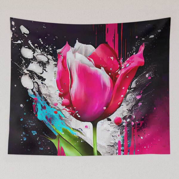 Aperçu de l'œuvre Conception colorée de tulipe. Fleurs colorées créée et vendue par PhotoCreationXP.