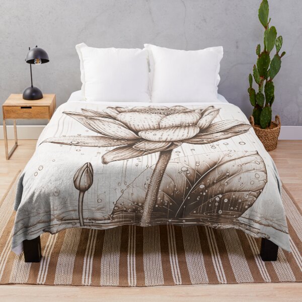 Item preview, Sepia Tone Water Lily In Light Rain designed and sold by StevenWhip.