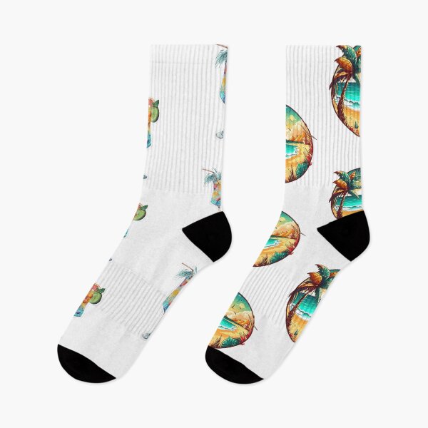 Item preview, Mismatched socks: cocktails on vacation designed and sold by Check-my-Clocks.