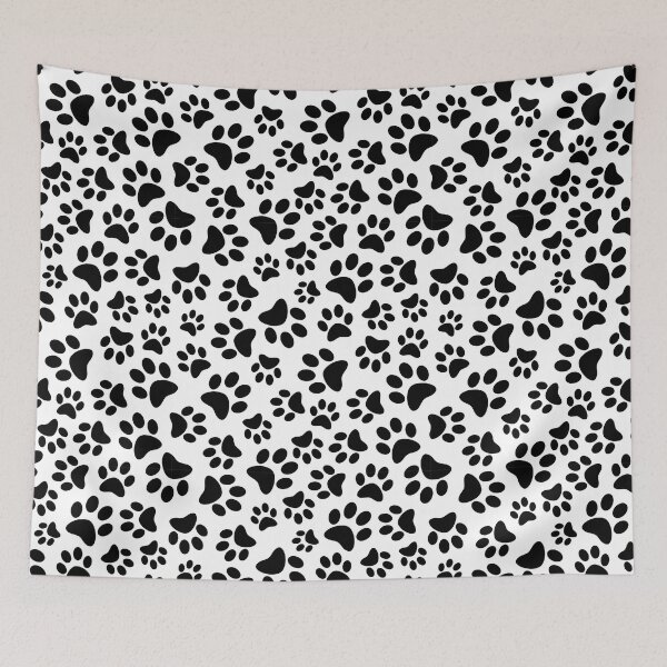 Item preview, Black and White Paw Print Pattern designed and sold by Julie Erin Designs.