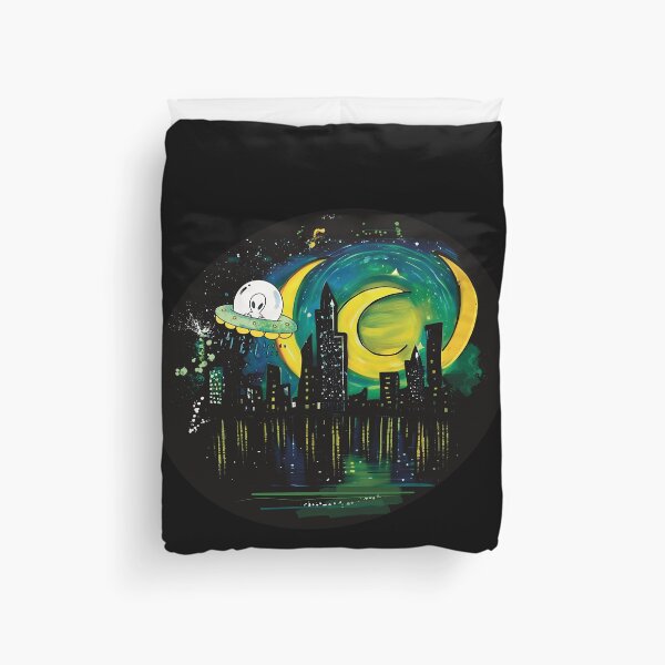 Item preview, Funny UFO City designed and sold by SketchesbyJay.