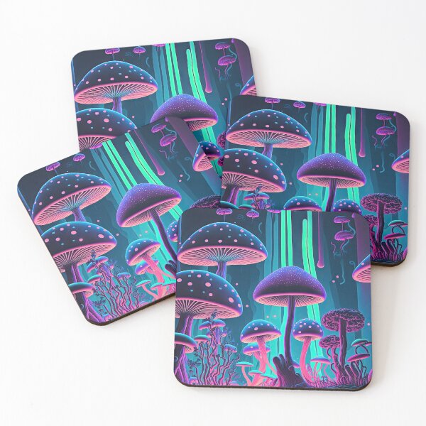 Artikelvorschau, Glowing psychedelic mushrooms entworfen und verkauft von mrlongfield.