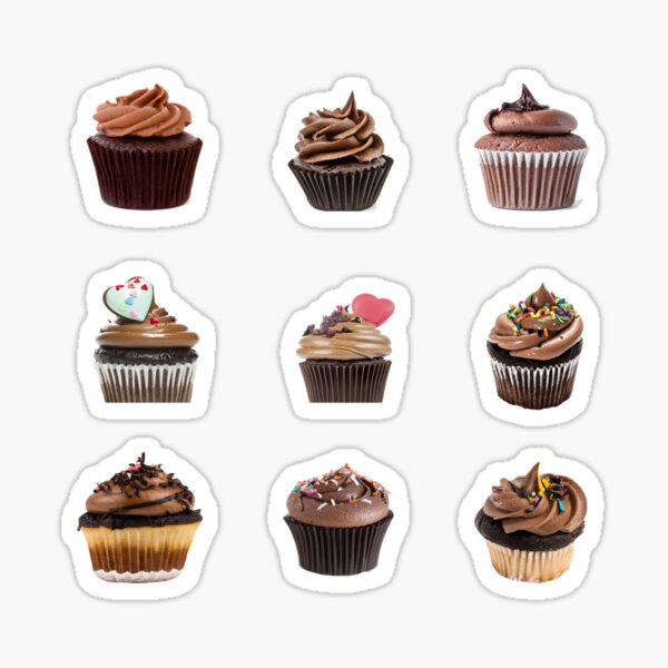 Chocolate Cupcake Stickers, Rhinestone Stickers